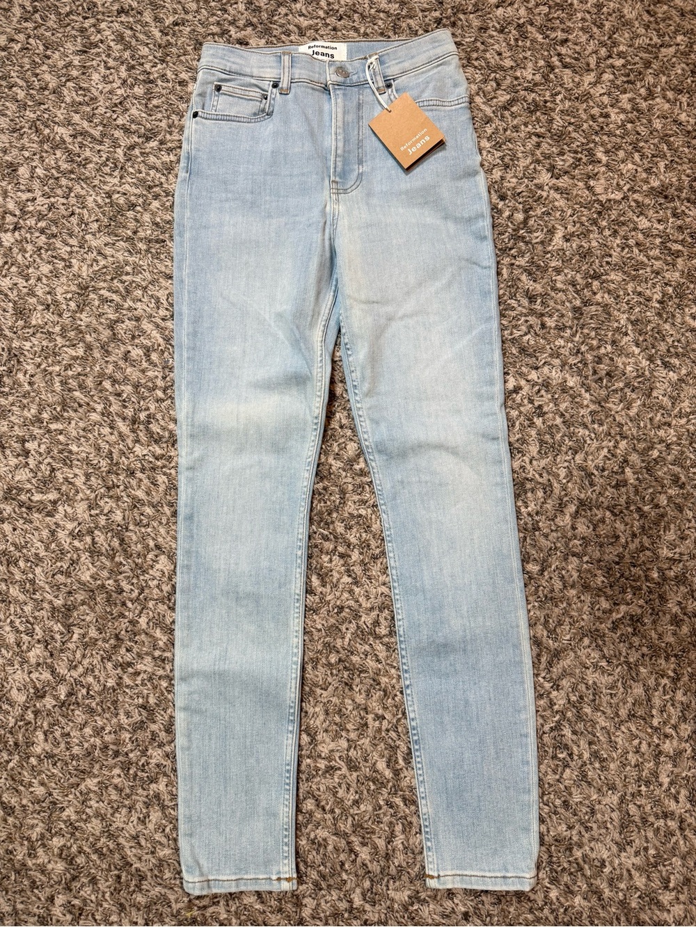 NWT Reformation Harper High Rise Skinny Jeans in "Almafi" with Smart Ass Rivets